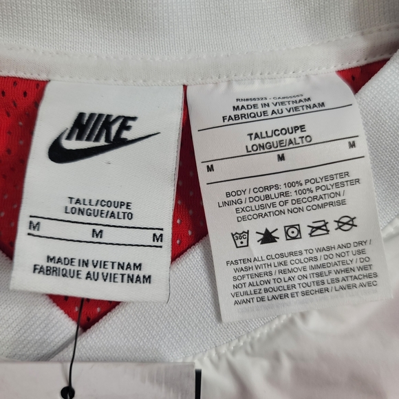 Nike Authentics Men’s  Warm-up Shirt Jacket Lined Snap Button White Size M - Picture 11 of 15